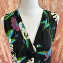 Violet+Claire  Black Floral Print V Neck Shell Tank Top Photo 1