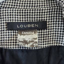Houndstooth Louben Canada  Black White Linen Blazer Jacket Size 10 Photo 4