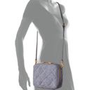 Neiman Marcus  Blue Gray Diamond Quilted Fabric Crossbody Bag Purse Photo 4