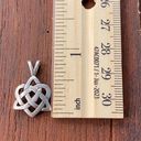 Vintage 925 Sterling Silver Irish Celtic Trinity Heart Pendant Bracelet Charm Photo 2