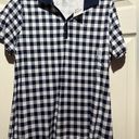 kim rogers  women's collared plaid checked navy shirt. Size medium Photo 0