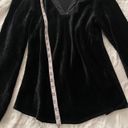 CP Shades Black Velvet Long Sleeve V-neck Crochet Lace Trim Top Size Small Photo 1