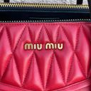 Miu Miu women’s Biker Matelasse twin pocket red black Nappa leather satchel bag Photo 2