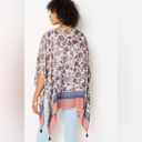 J.Jill  Boatneck Floral Poncho With Tassel Detailing. Photo 2