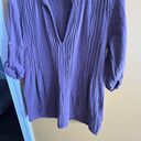 CP Shades  ladies V neck peplum lagenlook deep purple roll tab tunic size XS Photo 12