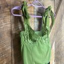 Pretty Little Thing NWT  Green Khaki Lace Mesh Mix Tie Strap Corset Size 8 Photo 1