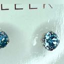 Swavorski NWT Swarovski Crystal Blue solitaire earrings. Laura Janelle Cousin SLEEK stud 2 Photo 4