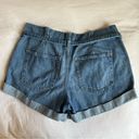 Hollister  W32 15 high rise mom short paper bag tie waist denim cuff shorts boho Photo 7