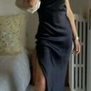 ZARA Brown Satin Effect Midi Dress Sz M Photo 0