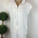 Ralph Lauren  White Zip Front Hoody Swim Suit Bath Robe Coverup Dress M Photo 0