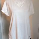 Nine West  Women’s White Criss Cross Lightweight Sweatshirt Cap Sleeve Tee Photo 10