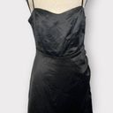 Elodie  A-Line Mini Dress Women's Med Black Satin Ruched Side Spaghetti Straps Photo 0