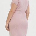 Torrid  Light Pink Ribbed Sweater Knit Short Sleeve Shift Women's Dress Size 1XL Photo 1
