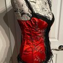 Vintage y2k Lace Floral Corset Steampunk Victorian Gothic Satin Multi Size M Photo 3