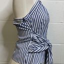 L'Academie L’academie Revolve Blue White Stripe Button Down Tank Tie Front Size Small Photo 4