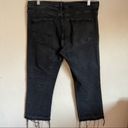 ZARA  Black Tie Up Fly Released Raw Hem Crop Flare Jeans Photo 5