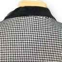 Houndstooth Vintage Casablanca Blazer Jacket Oversized Black  Velvet Collar Wool Photo 3