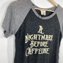 Daisy  Rae A Nightmare Before Caffeine Grey T-Shirt Women's Size Small S NWT Photo 3