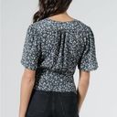 Thrills NWT  co acacia floral wrap blouse black sz XS Photo 1