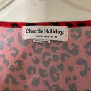 Charlie Holiday  Red Leopard Square Neck Blouse top Photo 3