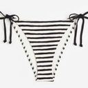 H&M Swim Black and White Striped Tie Triangle Bikini Bottom Size 8 US NWT Photo 0