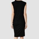 All Saints Black Knit Bodycon Sleeveless Drape Front Knee Length Amelia Dress 6 Photo 2