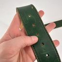 Anne Klein Vintage  Womens Leather Button Clasp Diamond Texture Belts Green Large Photo 5