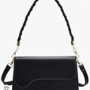 Black Braided Shoulder Bag Gold Accents Photo 0