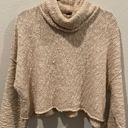 Free People Beige Turtleneck Oversized Knit Sweater Photo 1