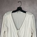 Hollister  California Long Sleeve White Tie Front Blouse | Size Large Photo 2