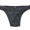 PilyQ NEW  Onyx Black Braided Teeny Bikini Swim Bottoms Photo 2