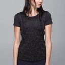 Lululemon Run For Days Short Sleeve Tee T-Shirt in Black Camo Camouflage Stripe Photo 0