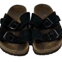 Birkenstock  Arizona Two Straps Black Suede Slide Sandals Womens Size 38 EU 7 US Photo 0
