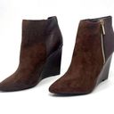 Shoedazzle  Brown Ashley Pointed Toe Wedge Ankle Booties Photo 0