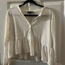 Forever 21 White Peplum Top Photo 2