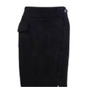 Anne Klein New!  Black Scuba Cargo Suede Split Front Officewear Skirt Size 16 Photo 2