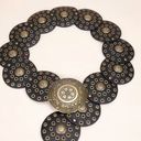 Large Round BELT Medallion Dark Brown Concho Disc Western Womens Photo 2