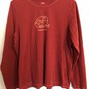 Life is Good “Happy Camper” Long Sleeve Burgundy Tshirt Size L Photo 0