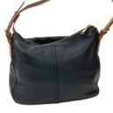 Lauren by Ralph Lauren "Asher" Hobo Black Tumbled Leather Shoulder Bag Photo 4