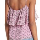 Rebecca Minkoff 🍃SIZE MEDIUM 🍃PINK TIERED ATLAS SEMI SHEER RUFFLED CAMI TANK Photo 1