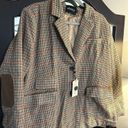 Houndstooth New  Single Breasted Boyfriend Blazer Patch Elbow 2x Photo 6