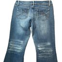 SO  Junior Jeans Wide Leg Streetwear Y2K Distressed Size 11 Blue Stretch Denim Photo 6