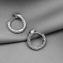 925 Silver Plated Snake Hoop Earrings for Men Women,Silver Snake Earrings,Punk Hip Hop Earrings Photo 0