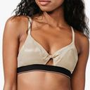 Twisted Stance Women's Solid  Triangle Bralette Bra Top Gold Metallic Sporty Photo 7