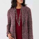 J.Jill  Long Cardigan Sweater Duster Burgundy Red Knit One Button Cardigan Small Photo 0