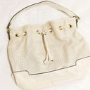 Merona Ivory Drawstring Shoulder Purse w/ Dainty Cutouts Photo 4