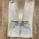 Risen  Straight Leg Jeans Size 26 Distressed High Waisted Light Wash Ankle Relax Photo 4