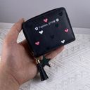 Love Heart Zipper Small Wallet for Women,Credit Card Holder Coin Purse Black Photo 4