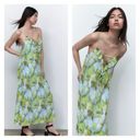 ZARA Pleated Watercolor Maxi Dress S Photo 1