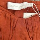 Jonathan Simkhai Puff Sleeves Top Womens 10 Orange Linen Quince Cropped NEW Photo 8